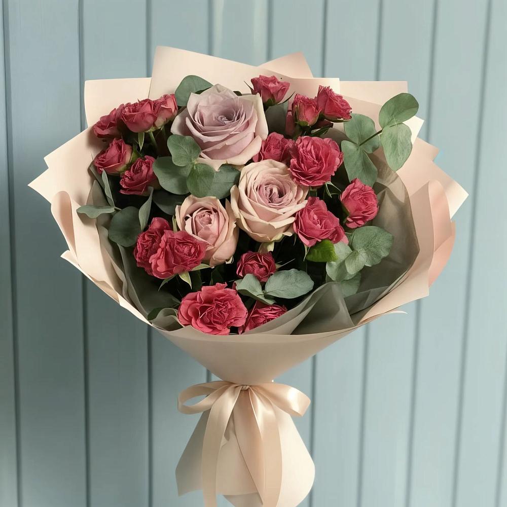 Букет цветов из: Гвоздики и Розы в Алтайском