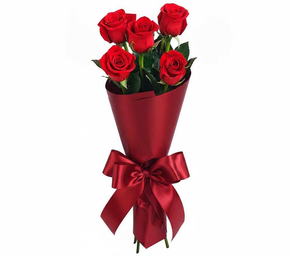 Букет 5 Красных роз Эдлесс Лав в Алтайском