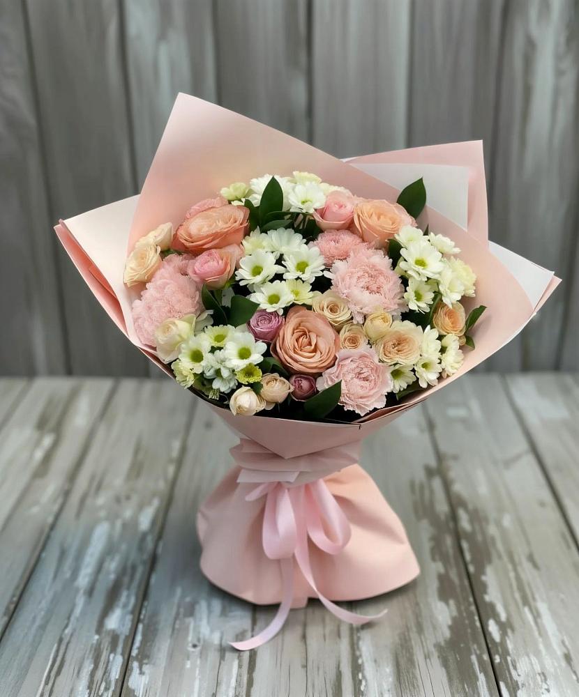 Букет цветов из: Гвоздики, Розы и Хризантемы в Алтайском