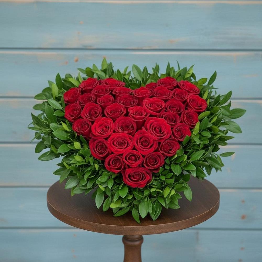 Цветочная композиция из Розы в виде сердца в Алтайском