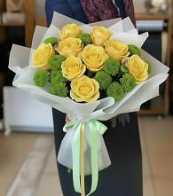 Букет цветов из:  Хризантемы и Розы #REPLACE_PRED# Алтайском