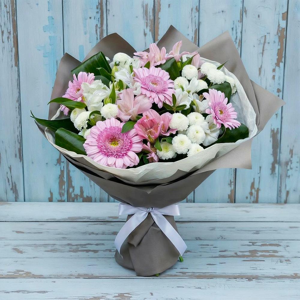 Букет цветов из: Герберы, Альстромерии и Хризантемы в Алтайском