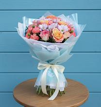 Букет цветов из:  Хризантемы и Розы в Алтайском